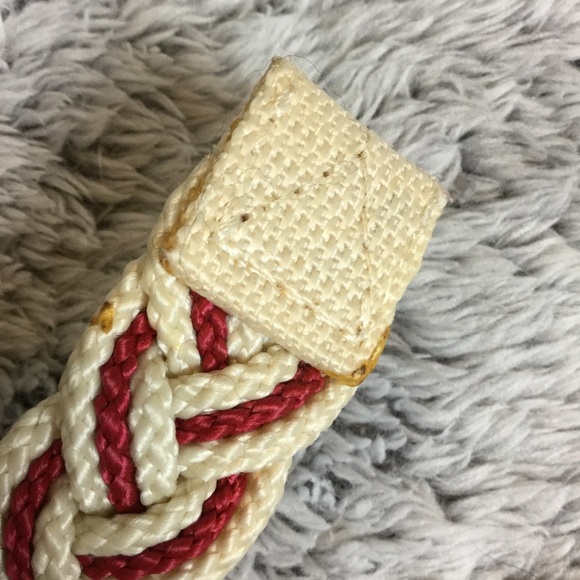 J. Crew braided nautical rope belt red & cream S/M - Picture 12 of 14